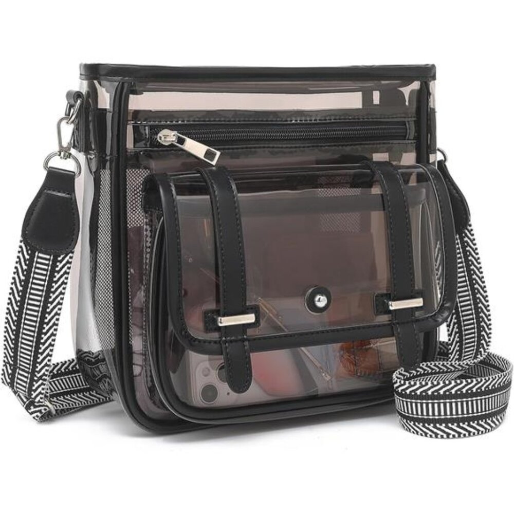 NEW Black Clear Crossbody Transparent Bag